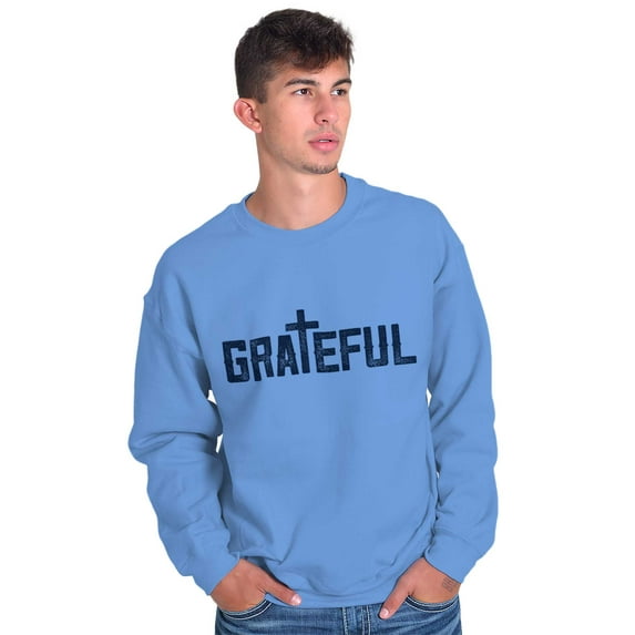 Grateful Thankful Christian Jesus Unisex Plus Fleece Graphic Sweatshirt Brisco Brands 2X