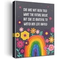 thumbnail image 1 of She is Grateful to Watch Her Life Unfold Inspirational Canvas Wall Art, Colorful Flowers Rainbow Girls Motivational Motto Framed Canvas Wall Art for Girls Sister Home Bedroom Dorm Wall Decor, 1 of 1