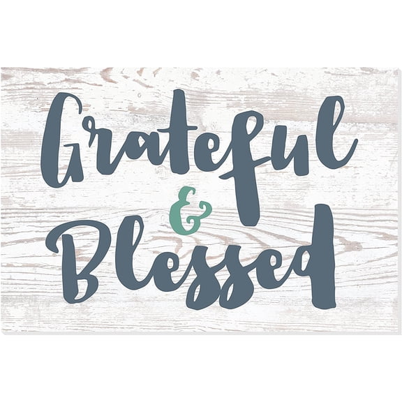 Grateful and Blessed Rustic Metal Wall Sign 8x12