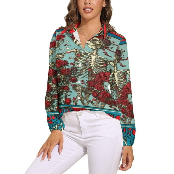 Gratefuldead Long Sleeve Blouse Woman Streetwear Casual Shirts Summer Oversize Woman Streetwear Clothing Birthday Present