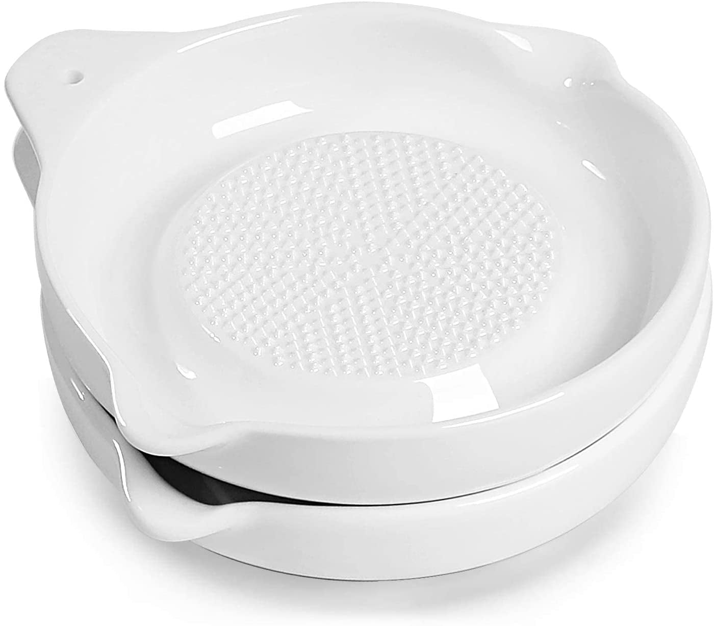 Grater Plate，Ceramics Grater Tool for Ginger, Garlic, Onion, Cheese