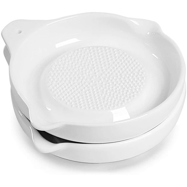 Grater Plate，Ceramics Grater Tool for Ginger, Garlic, Onion, Cheese