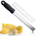 thumbnail image 1 of Lemon Zester, Stainless Steel  Cheese Grater with Plastic Cover and Ergonomic Handle, Black, 1 of 8