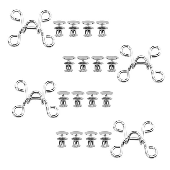 Gratier 4 Sets Reduce Pants Waist Button Jeans Pants Fit Buton Perfect Fit Instant Replacement No Sew Jeans Buckles Thin Waist Buckles (Size S)