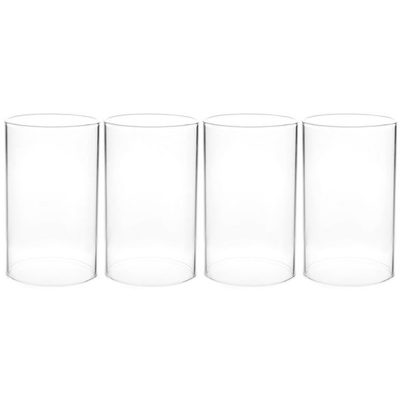 Gratier 4PCS Clear Glass Candle Covers Straight Tube Candle Covers Windproof Candle Covers