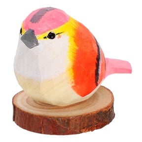 Gratier Hand-Carved Nordic Wooden Bird Model, Colorful Small Wood Bird Sculpture, Home Decor for Living Room, Bedroom, Office