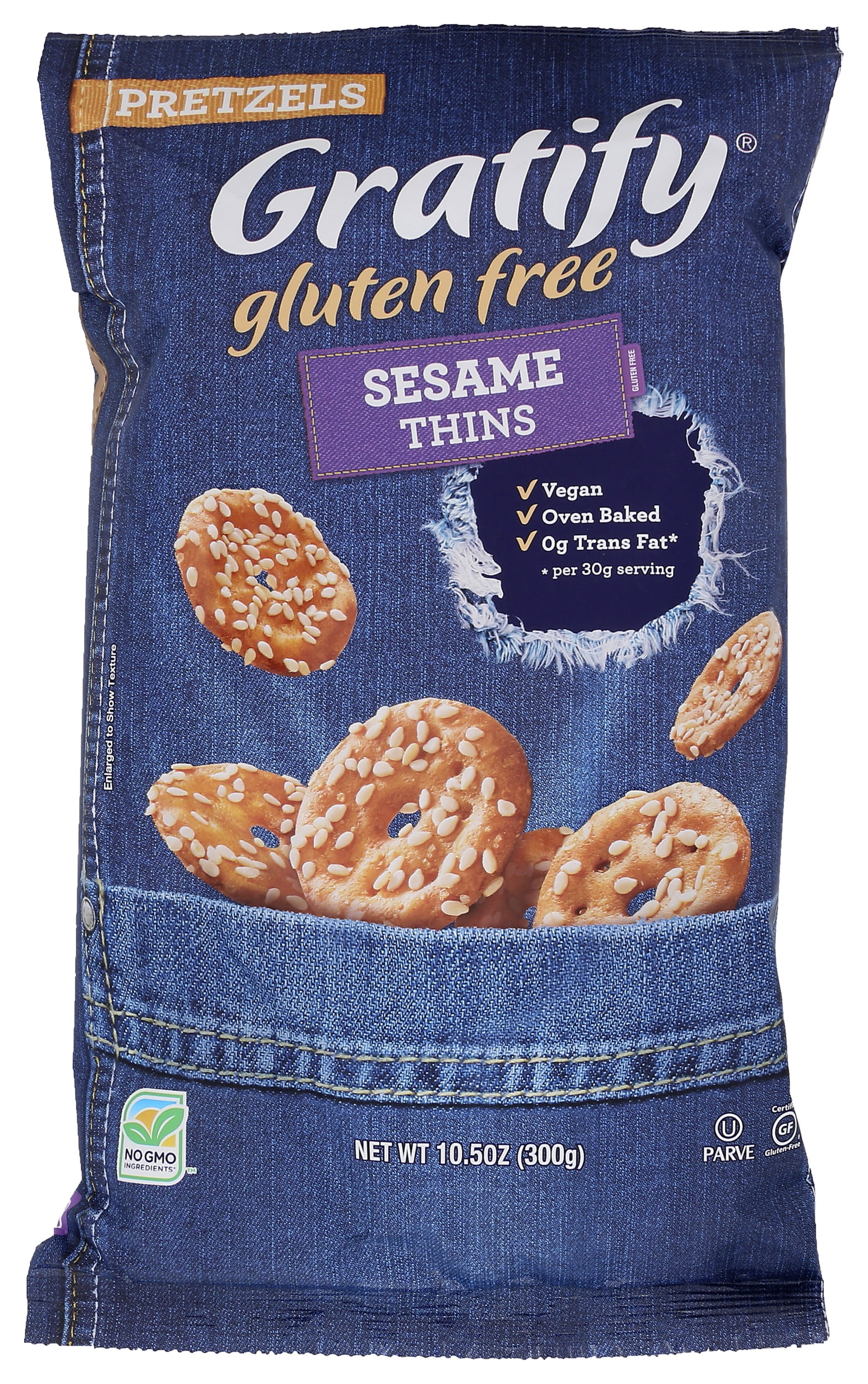 Gratify® Gratify Gf Sesame Pretzel Thins 10.5 Ounce Pack Of 6 - Walmart.com