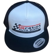 Gratiot Auto Supply Flat Brim Snap Back Truckers Hat Mesh Back Hot Rods Drag Racing