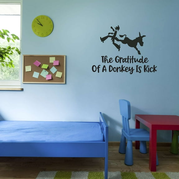 The Gratitude Of A Donkey Kicking Cowboy Cowboys Roping Horse Chaps Rodeo Horse Pony Bull Steer Stallion Roper Holiday Gift Decorating Ideas Bedroom Wall Decal Sticker - Size: 20 In X 16 In