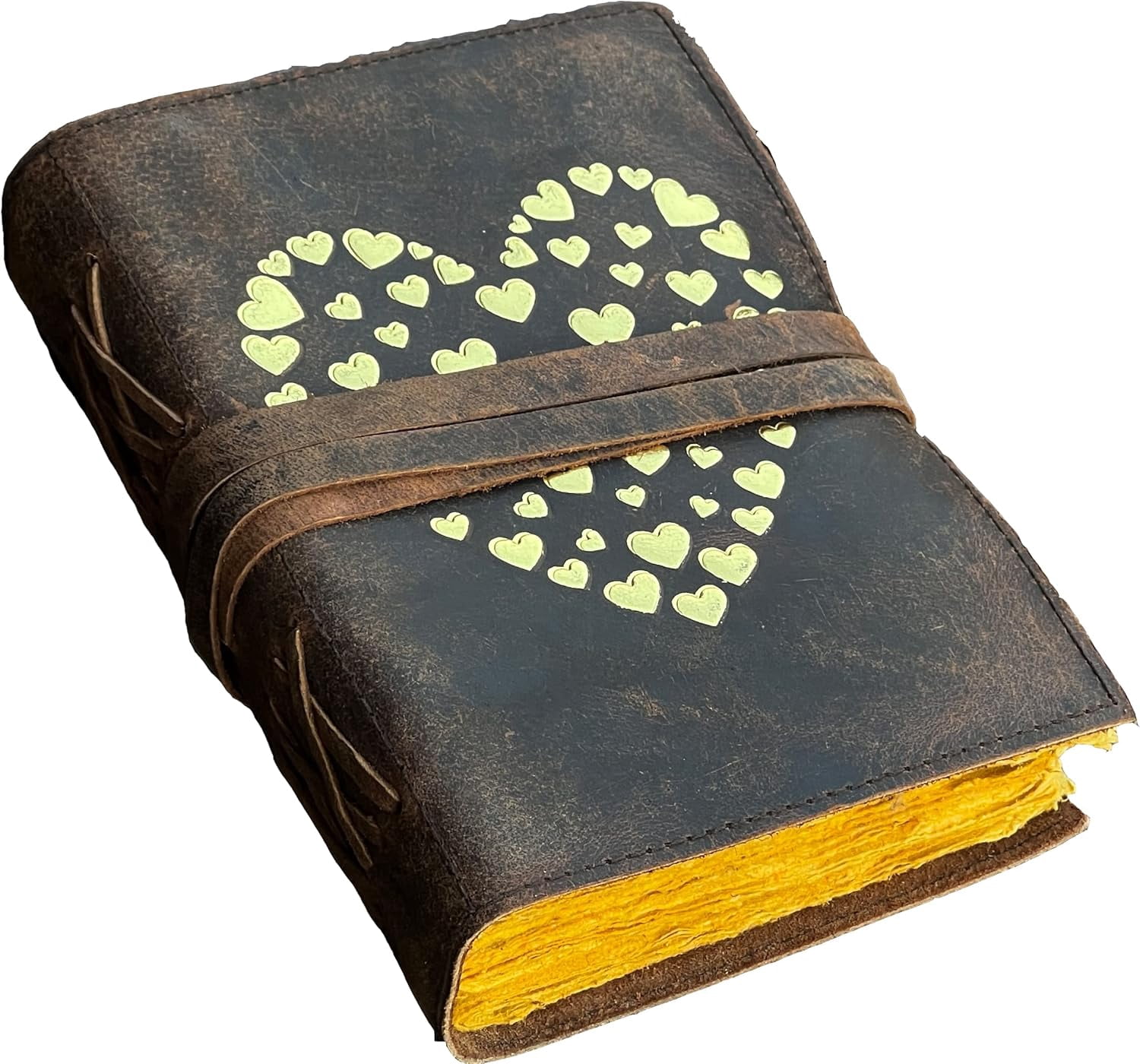 Gratitude Journal For Women 3D Heart Notepad Gifts Anniversary For Women Leather Bound Journal Unlined Vintage Journal Leather Journals For Women Travel & Daily Diary For Women Leather Sketchbook
