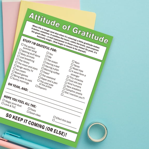 Gratitude Note Pad Gratitude Checklist Memo Notepad 50 Pages