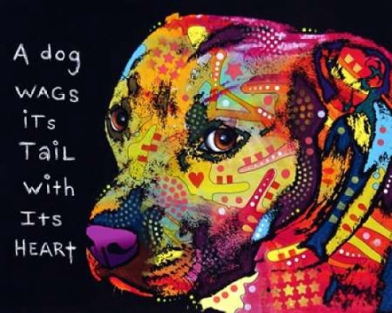 Gratitude Pitbull Canvas Art - Dean Russo (24 x 30)