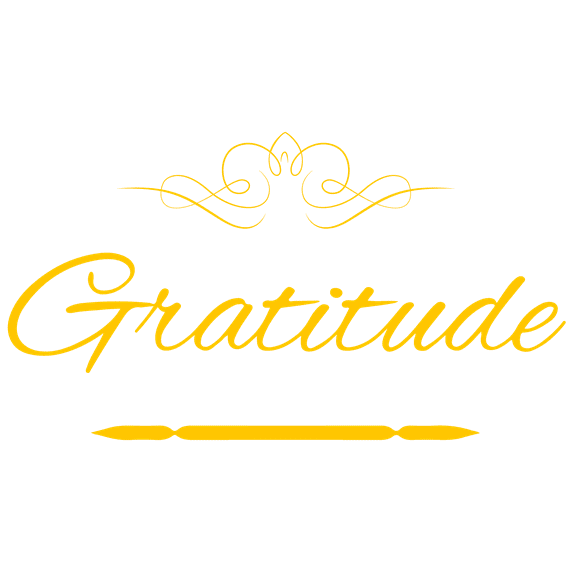 Gratitude Vinyl Decal Sticker Quote - Small - Golden Yellow