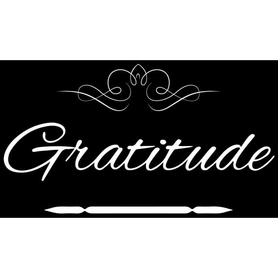 Gratitude Vinyl Decal Sticker Quote - Small - White