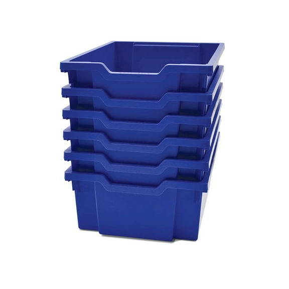 Gratnells Deep F2 Tray, Royal Blue, 12.3" x 16.8" x 5.9", Heavy Duty School, Industrial & Utility Bins, Pack of 6