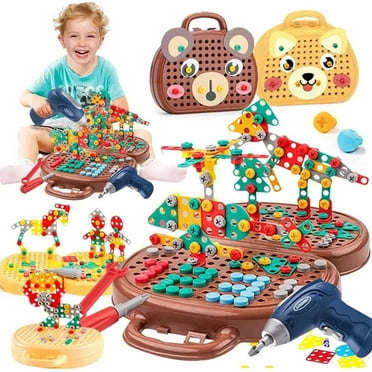 Gratpaw 12 - 24 Months Plastic Bear Puzzle Toy with Electric Drill Screw Tool Set