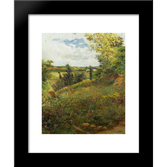Gratte roosters path 20x24 Framed Art Print by Paul Gauguin