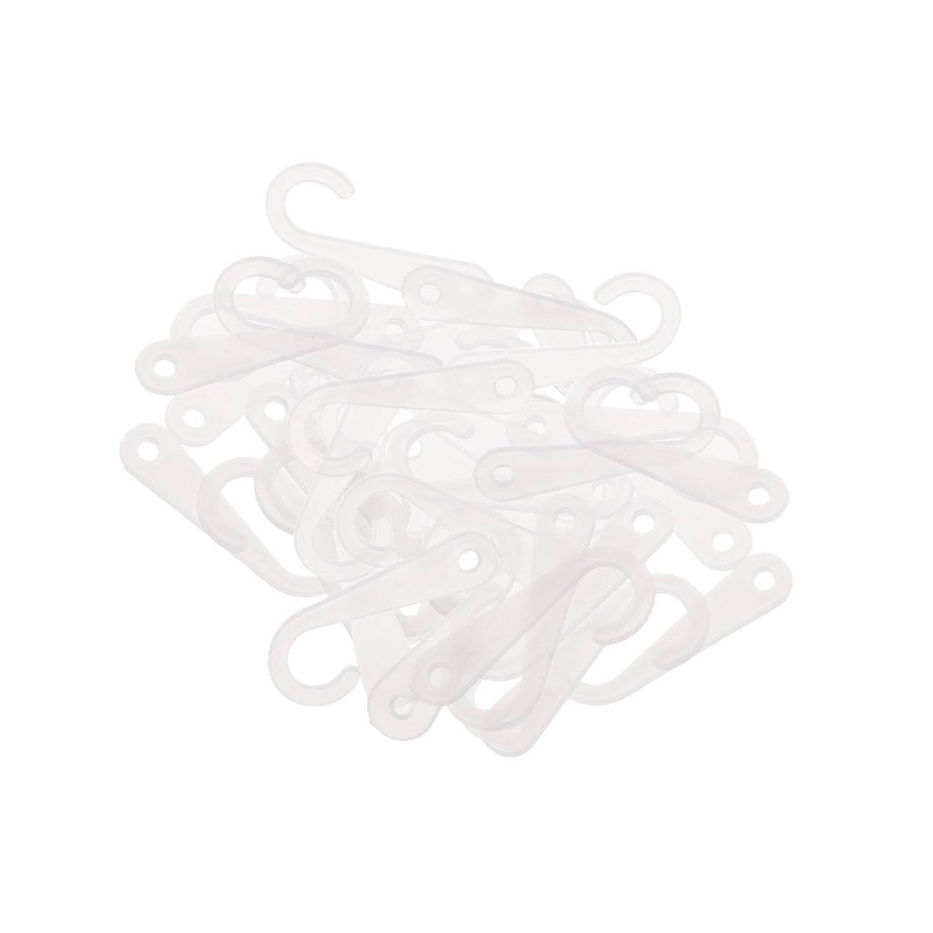 Gratying Pack of 50 Clear Plastic J Hooks Fasteners for Socks T-Shirts ...