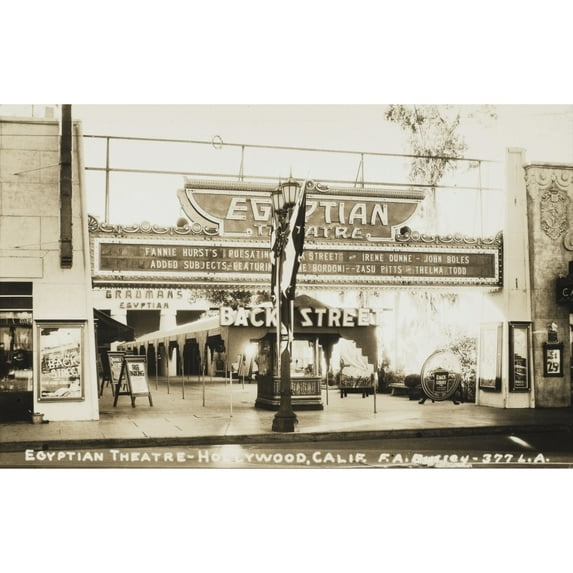 Grauman'S Egyptian Theatre, Hollywood, California Print By Mary Evans Grenville Collins Postcard Collection