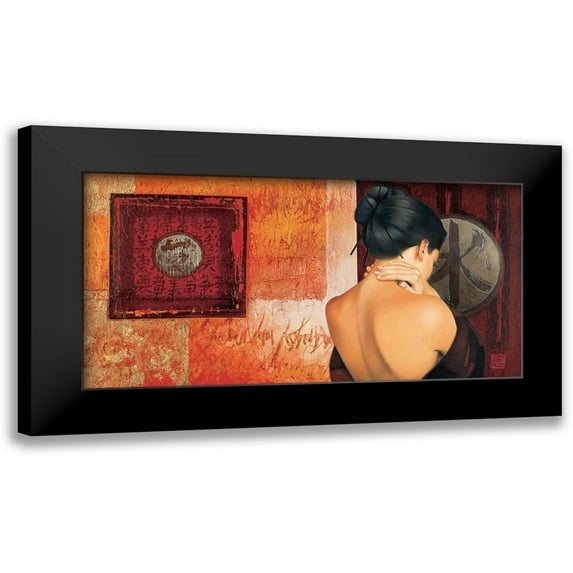 Graux, David 14x9 Black Modern Framed Museum Art Print Titled - Soupir effleure