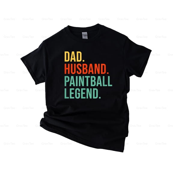 GravTee17 Paintball Dad Husband Legend Funny Father's Day Player Gift T-Shirt, SW, Hoodie, for Unisex, up to size 5XL.