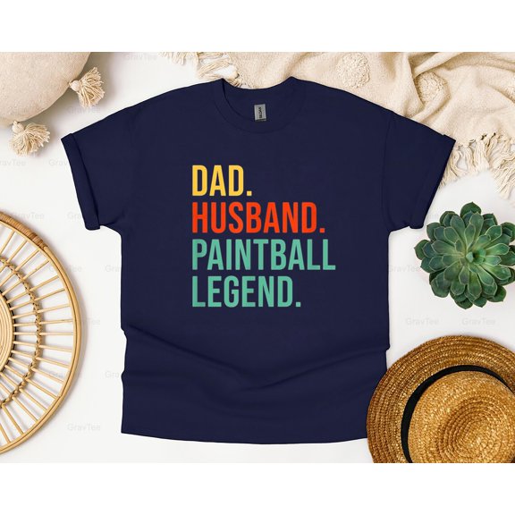 GravTee17 Paintball Dad Husband Legend Funny Father's Day Player Gift T-Shirt, SW, Hoodie, for Unisex, up to size 5XL.