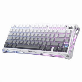 GravaStar Mercury K1 75% Wireless Gaming Keyboard - Aluminum, Gasket, Hot-Swap Linear Switches, RGB-Gradient White