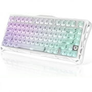 GravaStar Mercury K1 Lite 75% Gaming Keyboard, 2.4GHz/BT/Wired Tri-Mode Wireless Mechanical Keyboard with Responsive Keystrokes & Modern Gradient Design for Gaming Enthusiasts -Crystal Aurora