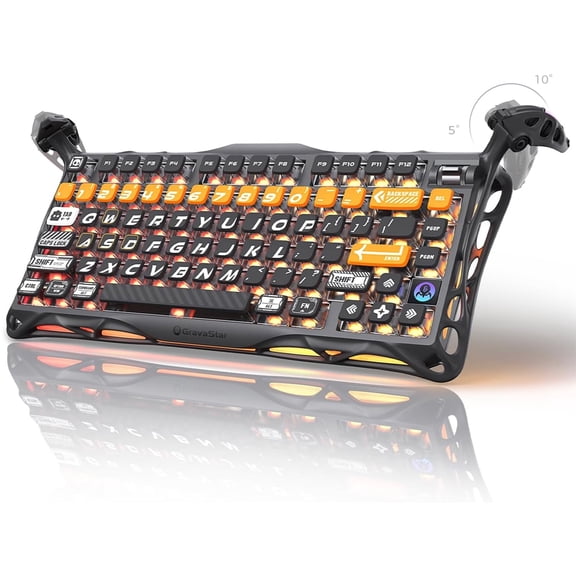 GravaStar Mercury K1 Pro 75% Wireless Mechanical Keyboard – Tri-Mode, Hot-Swappable, 8000mAh Battery, RGB – CyberFlare