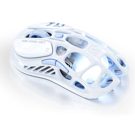 GravaStar Mercury M1 Pro Lightweight Gaming Mouse Magnesium Alloy, PAW3395 26,000 DPI Sensor, 4K Polling Rate, Tri-Mode (Wired/2.4GHz/Bluetooth), 200-Hour Battery, 5 Programmable Buttons Ice Blue