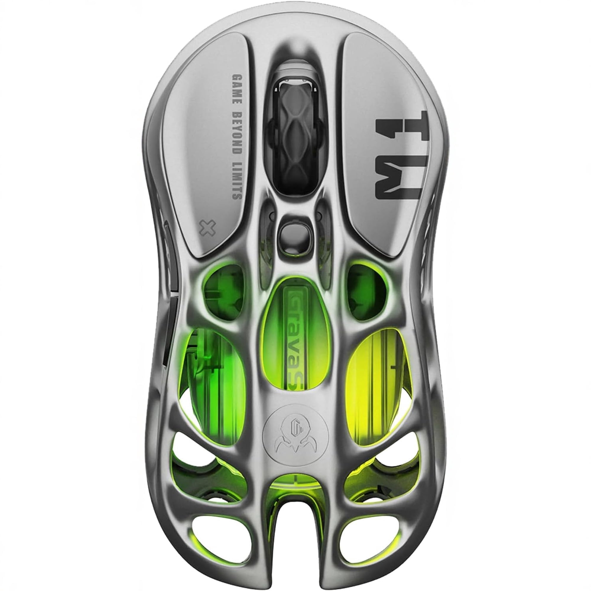 GravaStar Mercury M1 Pro Wireless Gaming Mouse – 26,000 DPI PAW3395DM Sensor • Magnesium Alloy • Tri-Mode Wired/2.4GHz/Bluetooth • 4K Polling Rate-Gunmetal Gray
