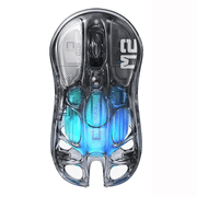 GravaStar Mercury M2 Wireless Gaming Mouse with 26,000 DPI, PAW3395DM Sensor -79g Lightweight Hollowed-Out Design -5 Programmable Buttons -5 Dynamic Lightsync RGB - Stealth Clear