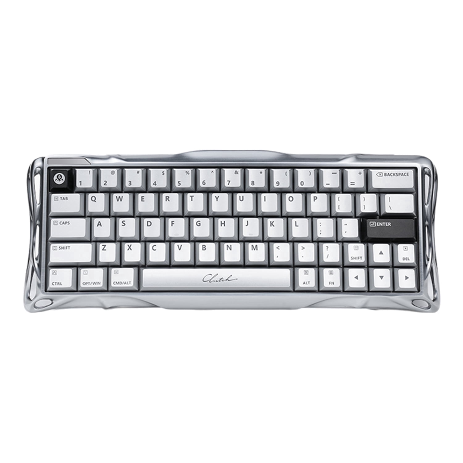 GravaStar Mercury V60 Pro 60% Hall Effect Magnetic Gaming Keyboard – Wired, 8000Hz Polling, GravaStar UFO Magnetic Switches, Adjustable Actuation, 5-Layer Acoustic Foam, Dual RGB – Chrome Silver