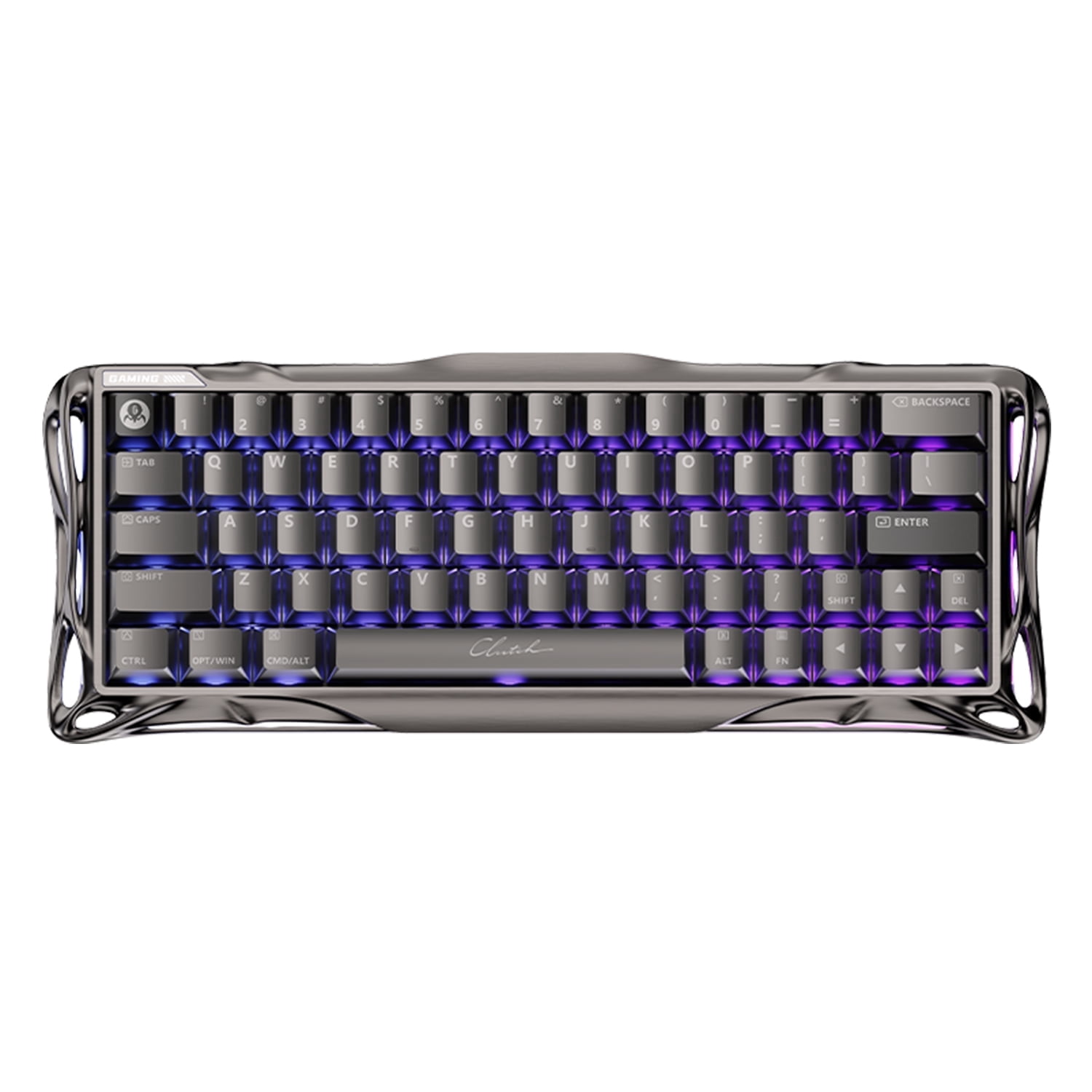 GravaStar Mercury V60 Pro 60% Hall Effect Magnetic Gaming Keyboard – Wired, 8000Hz Polling, GravaStar UFO Magnetic Switches, Adjustable Actuation, 5-Layer Acoustic Foam, Dual RGB – GunMetal
