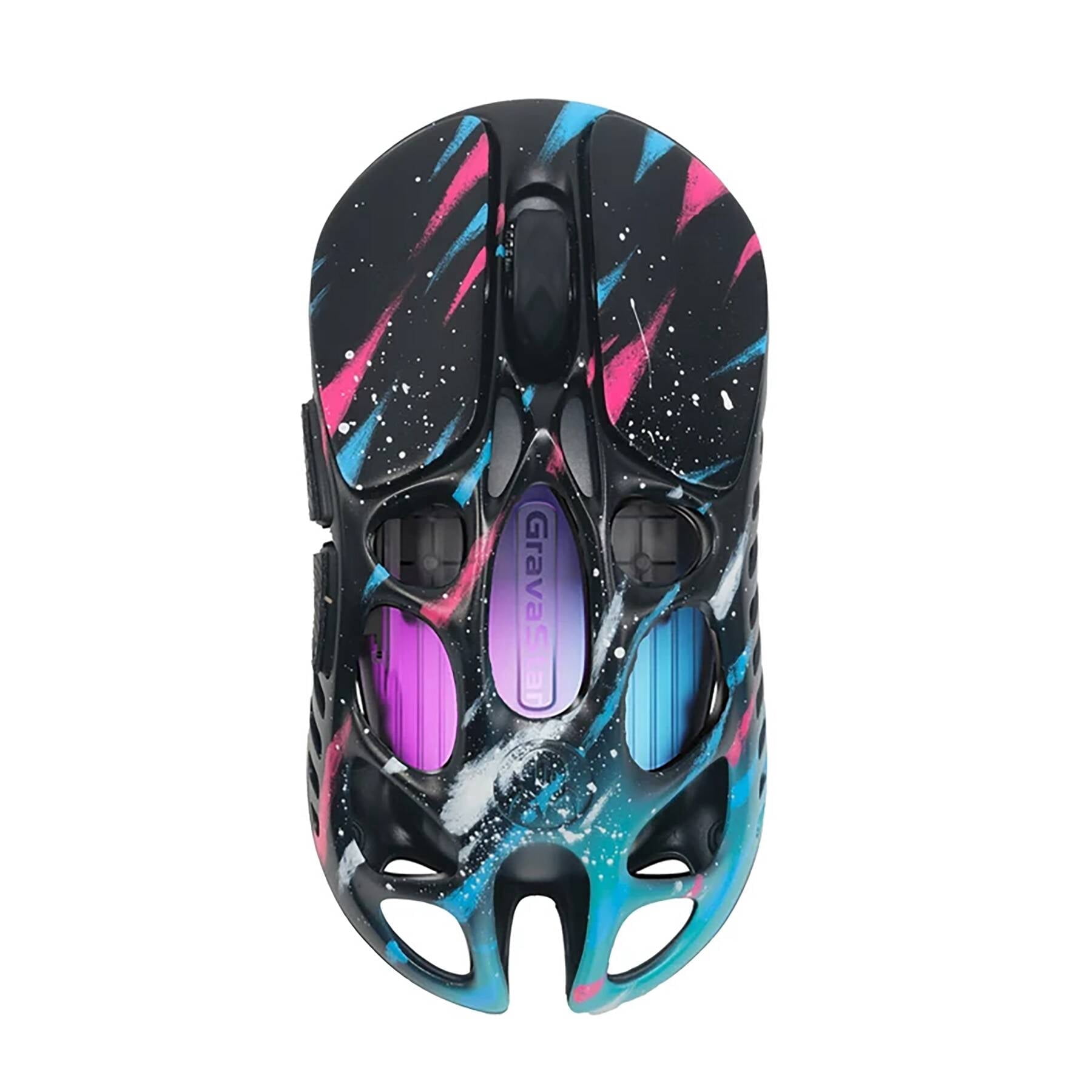 GravaStar Mercury X Pro 8KHz Wireless Gaming Mouse - PAW3950 Sensor, 32,000 DPI, 49g Lightweight Magnesium Alloy Hollow Design, Tri-Mode, 110Hr Battery, RGB Lighting-Neon Graffiti