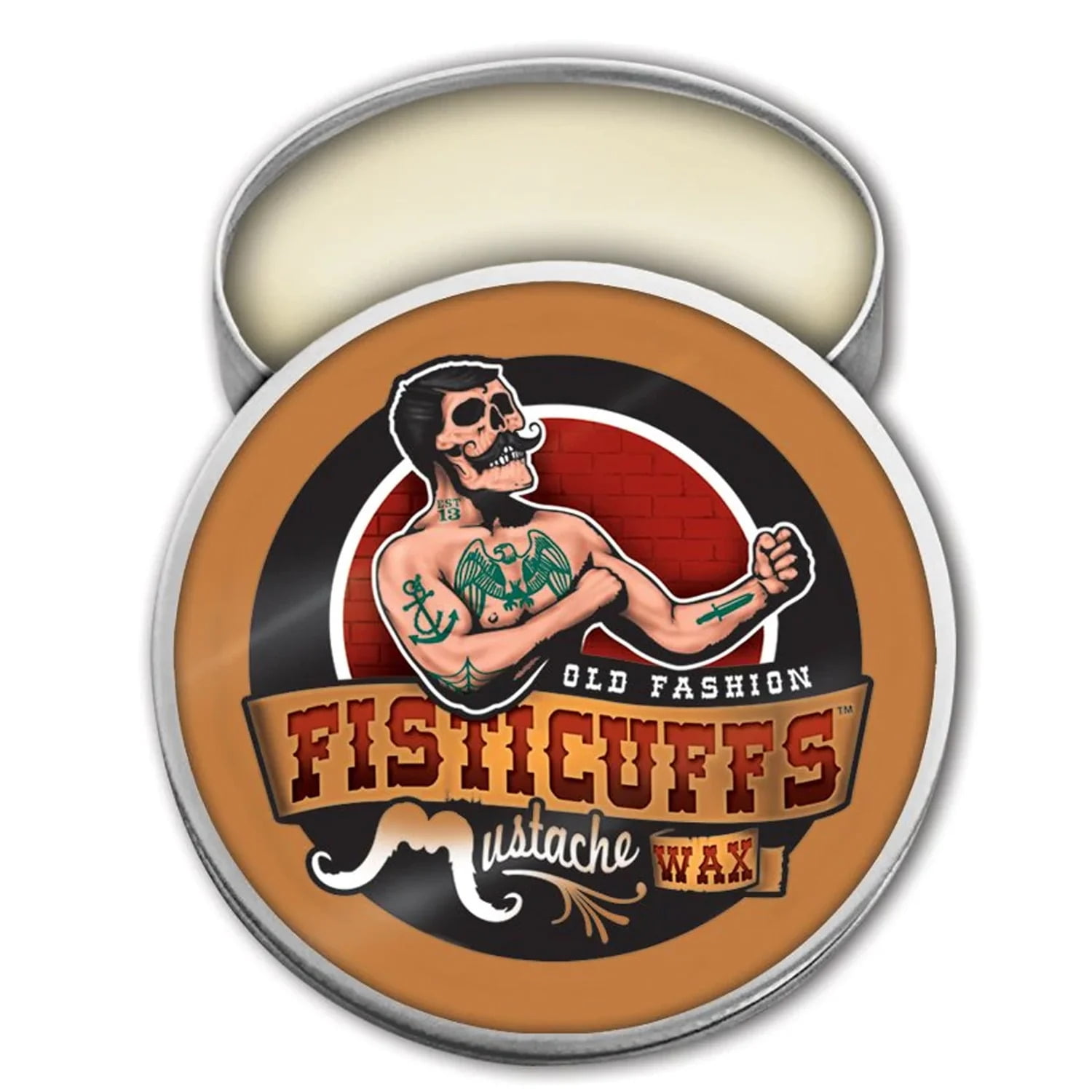 Grave Before Shave Fisticuffs Old Fashion Mustache Wax Strong Hold Citrus 1 Oz