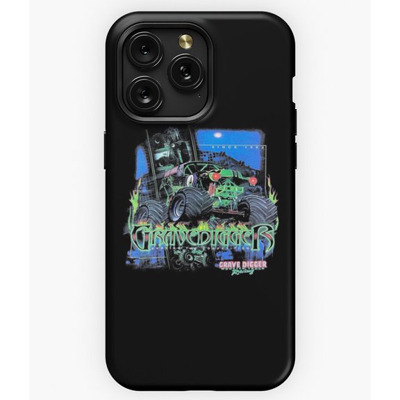 Grave Digger Burning The Competition Monster Jam A1923 Phone Case for iPhone 11 to 17 Pro Max