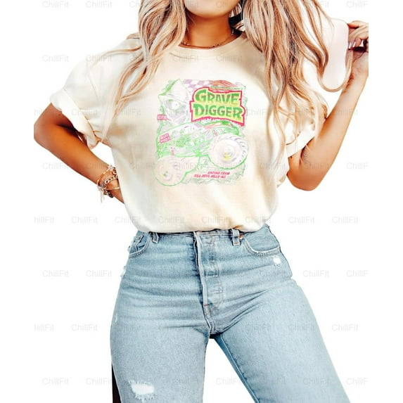 Grave Digger Monster Truck Racing Team Jam Show Graphic Fan Comfort Color T-Shirt Unisex, up to 4XL