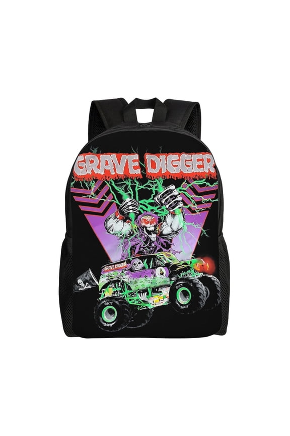 Grave Digger Trucks Lightweight Backpack Laptop Shoulders Bag Bookbag Daypack Travel Women Men