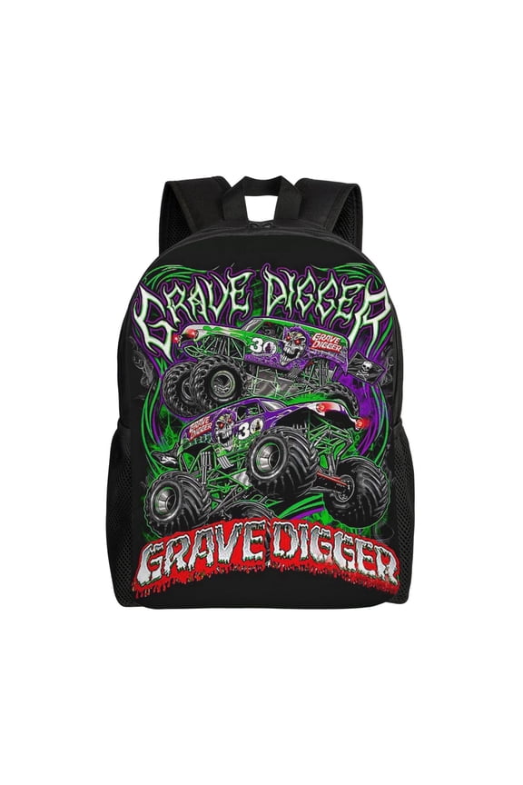 Grave Digger Trucks Lightweight Backpack Laptop Shoulders Bag Bookbag Daypack Travel Women Men