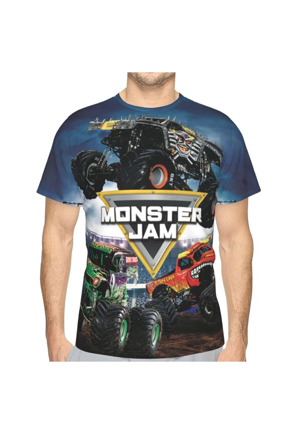 Grave Digger Trucks Men's T-Shirt Slim Fit Short Sleeve Shirts Casual Graphic Tees Tops