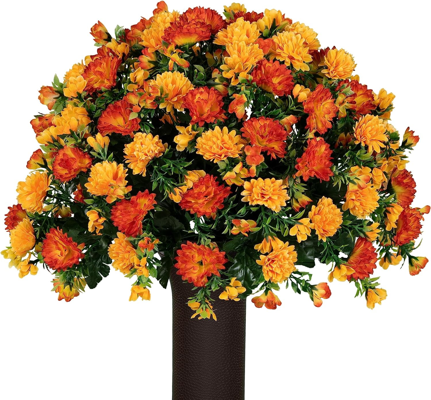 Grave Flowers Full Bouquet Sunset Orange Garden Mums Bouquet for