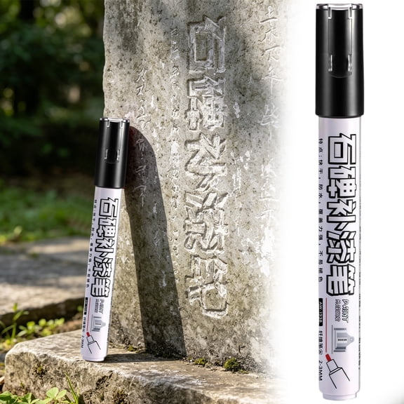 Grave Marker Pen Tombstone Marker Pen Stone Touch Up Pen Waterproof Outdoor Paint Marker for Restoring Faded Inscriptions, Memorial Headstone Lettering, Monument Repair and Stone Detail Marking