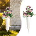 thumbnail image 1 of Grave Memorial Flowers – Artificial Rose Bouquet with Vase for Cemetery, Outdoor Headstones Decoration for Memorial Day & Funeral Services, 1 of 9