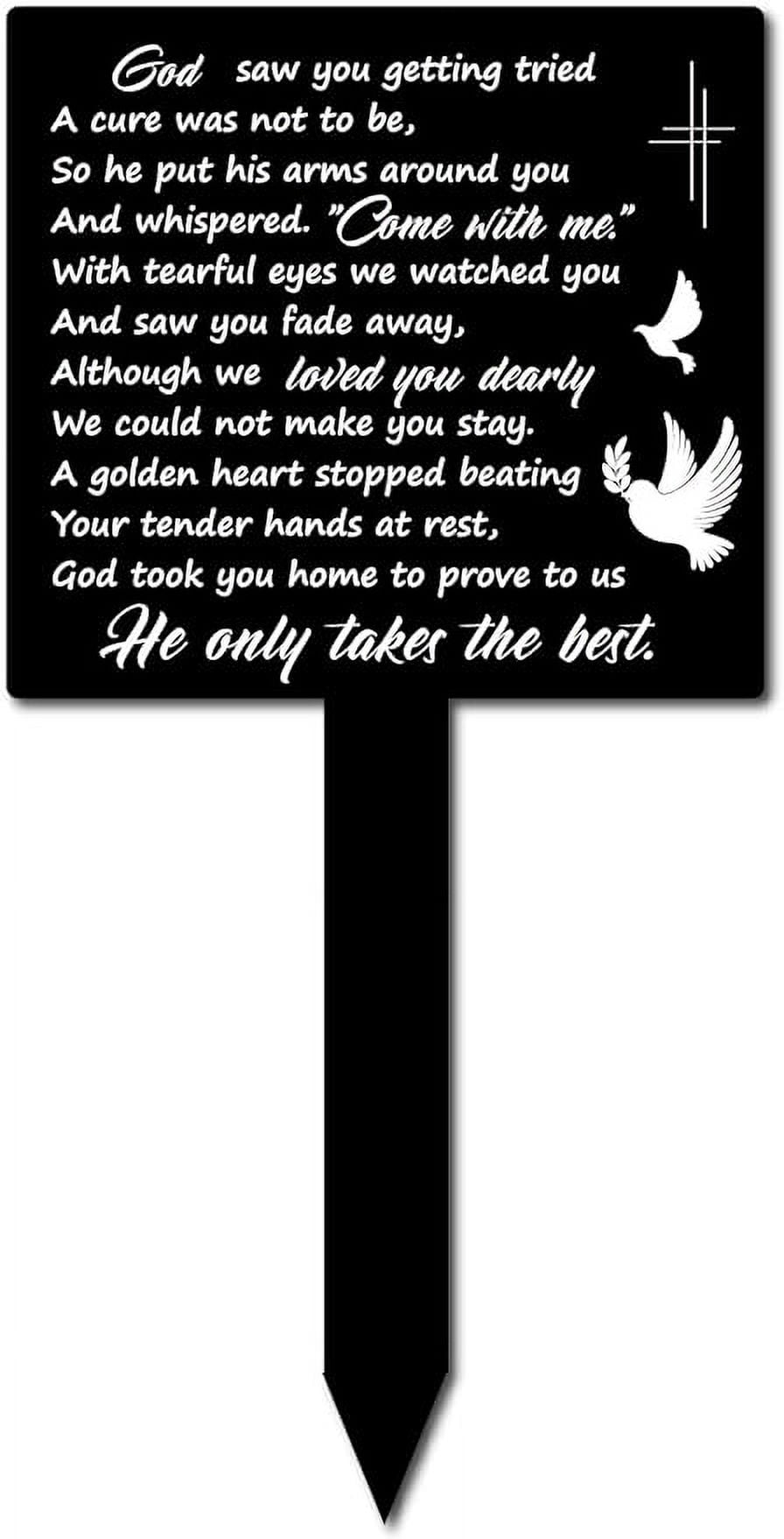 Grave Stakes Acrylic Grave Marker Waterproof Pigeon Pattern Rectangle