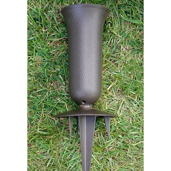 Grave Vase for Cemetery Flowers - Sturdy Spikes Plastic - 15 inches Tall - Will Not Blow Over - Flower Holder Memorial Vase - Pack of 2