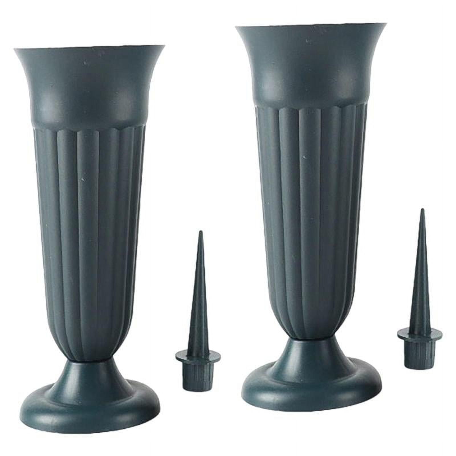 Grave Vase with Stake and Base Memorial Floral Vases for Flower Arrangement Headstones