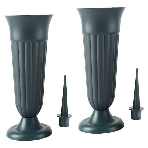 Grave Vase with Stake and Base Memorial Floral Vases for Flower Arrangement Headstones