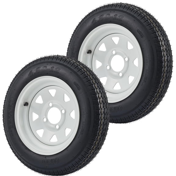 Gravee 2 Pack 4.80-12 4.80x12 480-12 4.80-12 Trailer Tires with 12'' Rims, 4 Lug on 4'', Load Range C, 6PR (480-12 with 4lug)