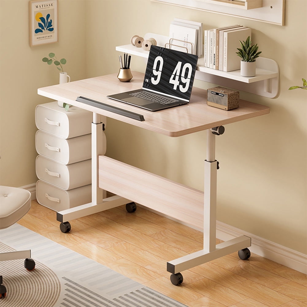 Gravee Mobile Stading Desk With Wheels, Sit Stand Desk For Small Space, Foldable Small Computer Rolling Desk Adjustable Height For Home Office